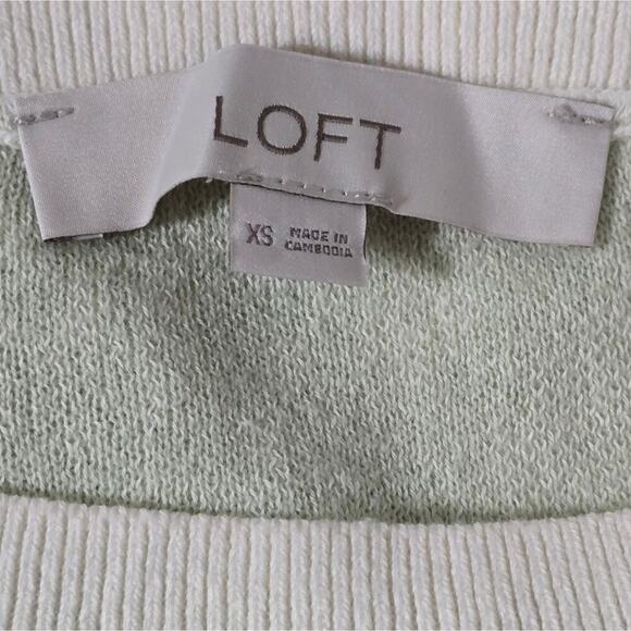 ANN TAYLOR LOFT Paisley Dolman Sleeve Sweater Matcha Latte‎ XSmall - Picture 9 of 9